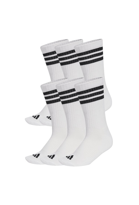 adidas, Set de sosete lungi unisex - 6 perechi, Alb