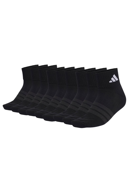 adidas, Set de sosete unisex - 9 perechi, Negru