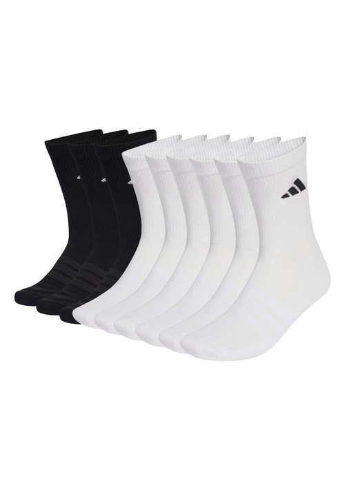 adidas, Set de sosete unisex - 9 perechi, Alb/Negru
