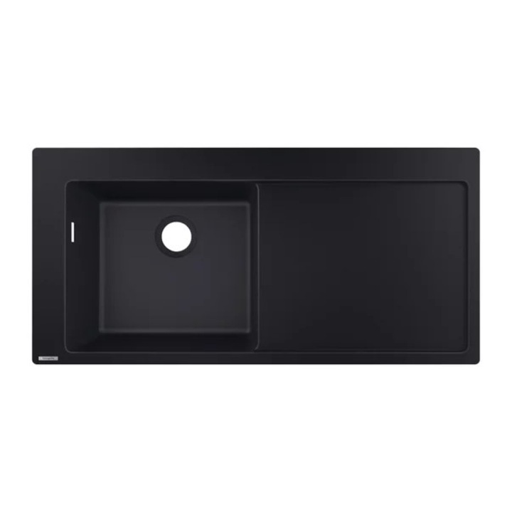 Chiuveta compozit Hansgrohe S51 SilicaTec negru grafit stanga 105x51 cm