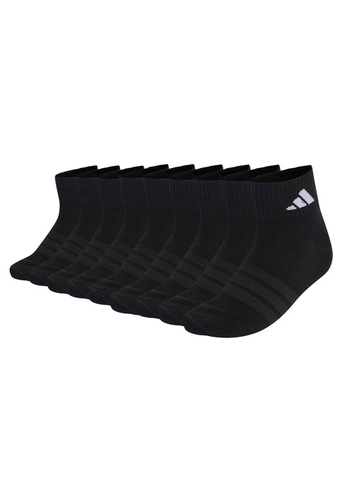 adidas, Set de sosete pana la glezna Thin & Light Sportswear - 9 perechi, Negru
