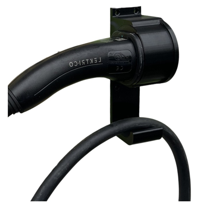 Suport de perete Type 2 pentru cablu de încărcare electric, plastic, negru