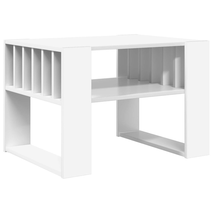 Масичка за кафе vidaXL, Бяло 66 x 49, 5 x 45 см Инженерно дърво