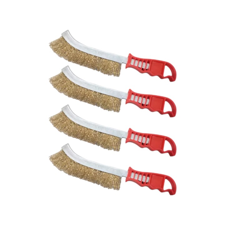 Set 4 perii de sarma 235 mm, alama/plastic, maner rosu, peri argintii - COBI SMART®