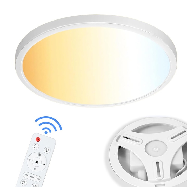 Lampa de tavan LED, Aplica de Perete,24W, Rotunda, Lumina Calda, 3000K, Lumina alba naturala, 4000K, Lumina Alba Rece, 6500K, Potrivita pentru living, dormitor, bucatarie, coridor, Diametru 29 cm