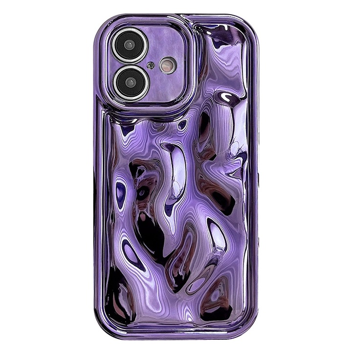Husa telefon compatibila cu iPhone 16, TPU moale, Antisoc, Decupaje precise, Violet
