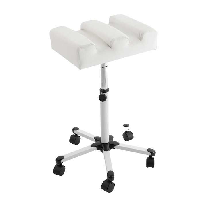 Scaun de pedichiura, inaltime ajustabila, design mobil, alb