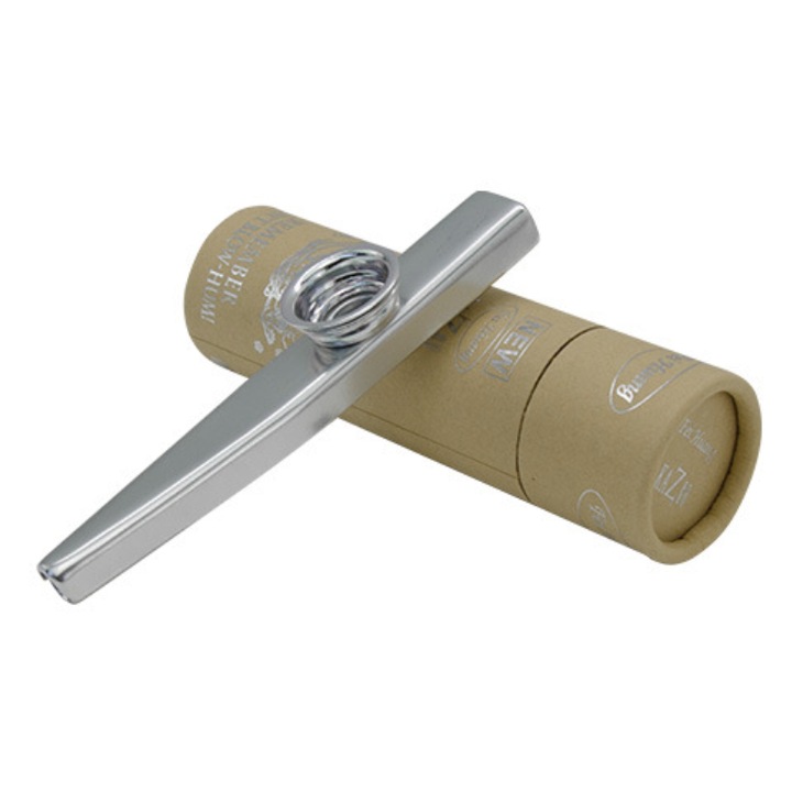 Kazoo metalic Bedex, culoare argintiu, instrument muzical educativ, pentru copii si adulti