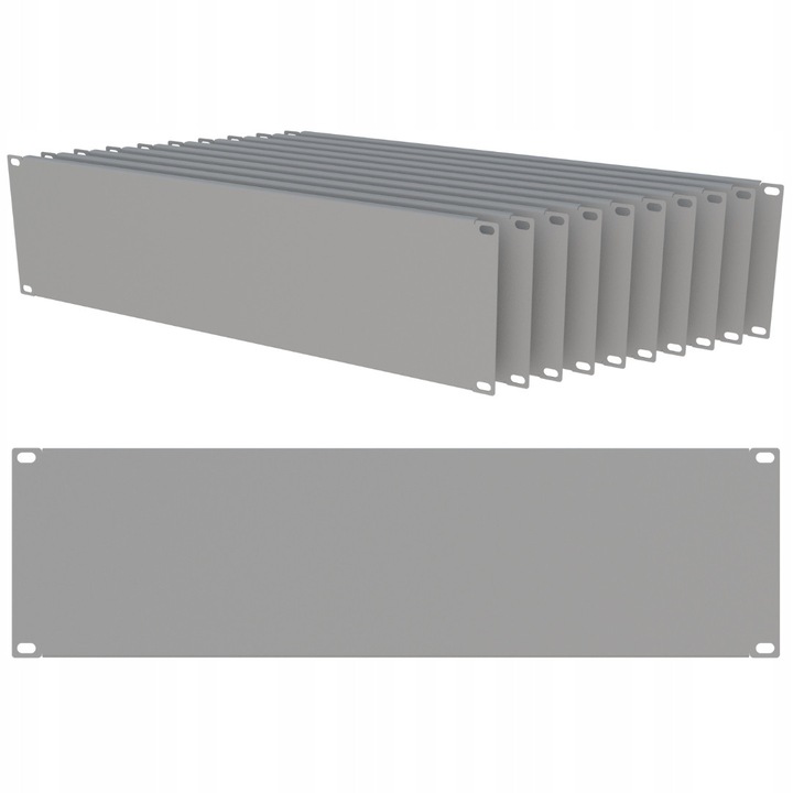 Set de 10 x Panou de acoperire RACK 19" 3U pentru dulap rack gri