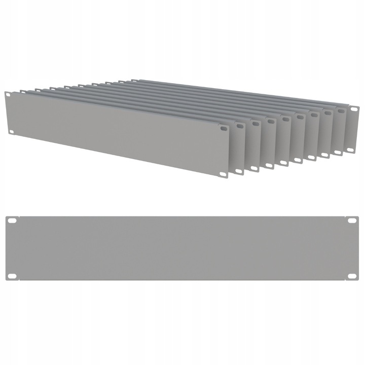 Set de 10 x Panou de acoperire RACK 19" 2U pentru dulap rack gri