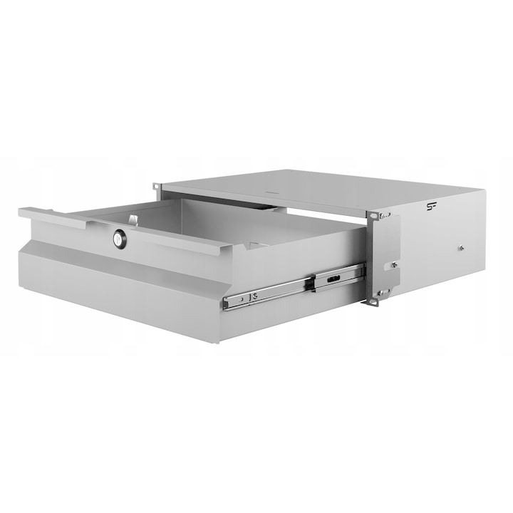 Sertar rack 19" 3U 320 mm pentru dulap rack cu incuietoare Stalflex gri