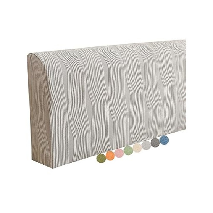 Husa Elastica pentru Tablia Patului – Gri, 1, 5 m (140-170 cm), Poliester, Protectie si Stil pentru Dormitor