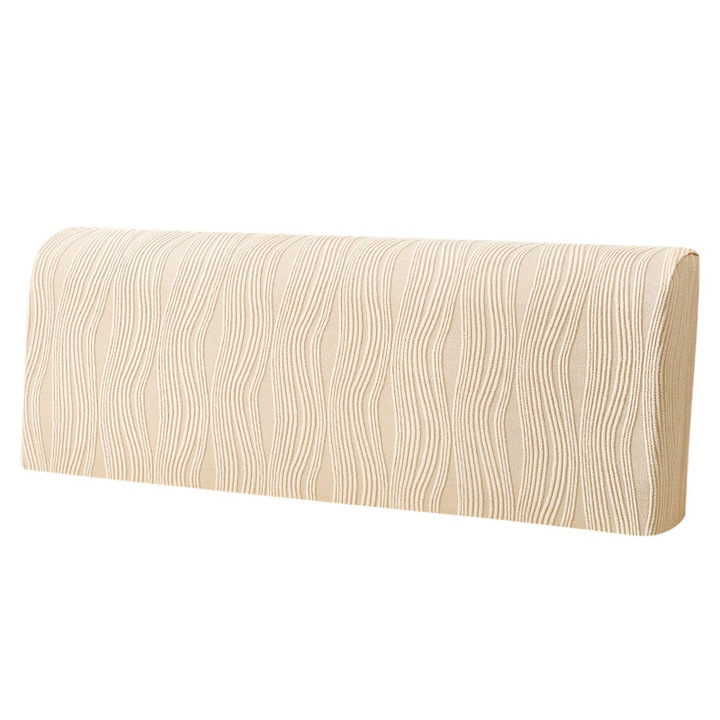 Husa Elastica pentru Tablia Patului – Bej, 2m (190-210 cm), Poliester, Protectie si Stil pentru Dormitor