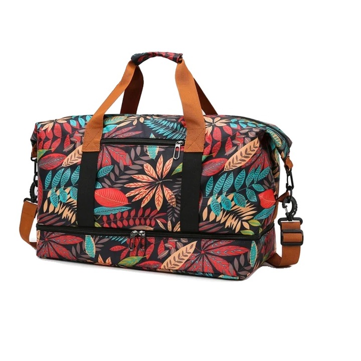 Utazótáska, nagy kapacitású, vízálló kialakítás, piros, 46x25x28cm