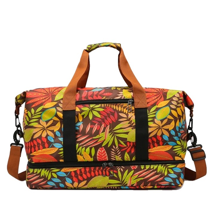 Utazótáska, nagy kapacitású, vízálló kialakítás, narancssárga, 46x25x28cm