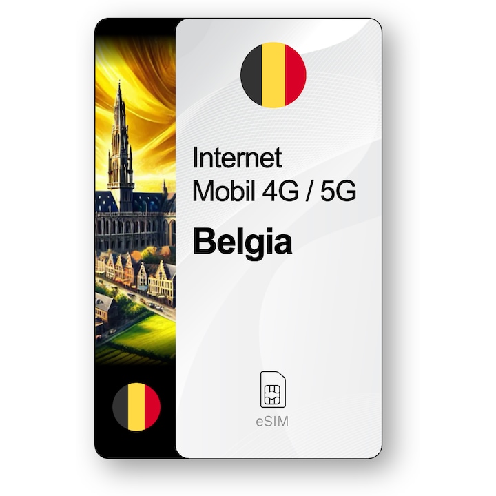 ESIM Internet Belgia, valabil 7 zile, trafic 5 GB