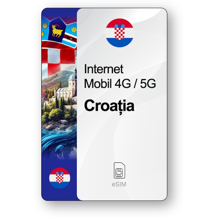 ESIM Internet Croatia, valabil 7 zile, trafic 5 GB