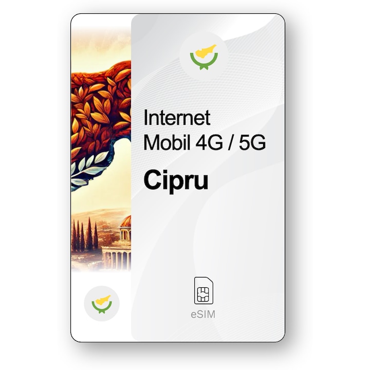 ESIM Internet Cipru, valabil 7 zile, trafic 5 GB