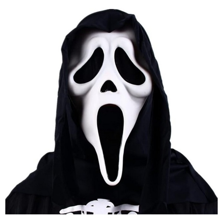 Masca de Halloween infricosatoare craniu fantoma, negru/alb