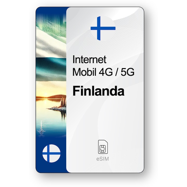 ESIM Internet Finlanda, valabil 7 zile, trafic 5 GB