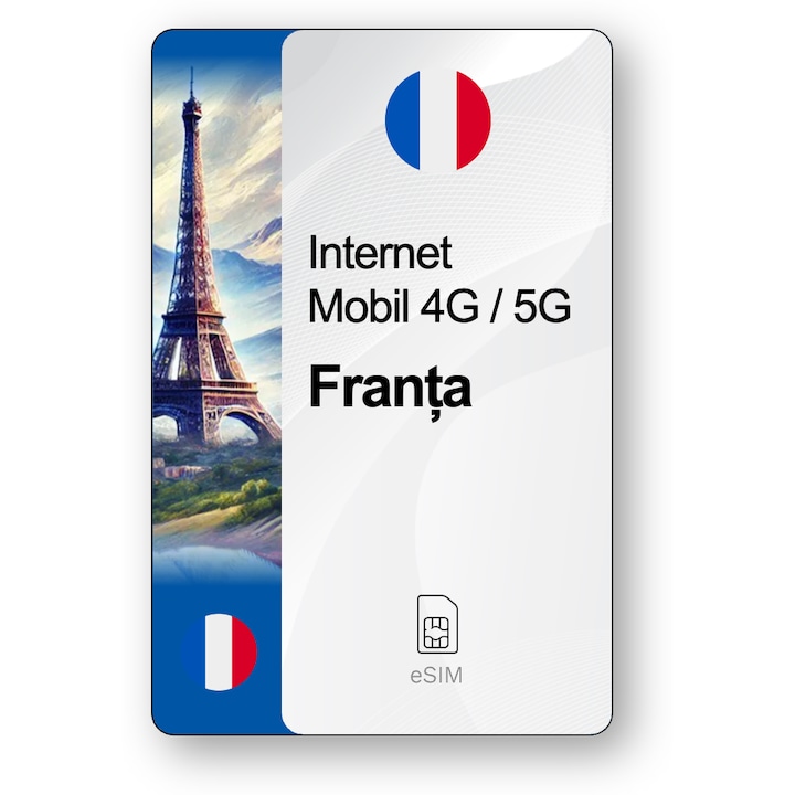 ESIM Internet Franta, valabil 7 zile, trafic 5 GB