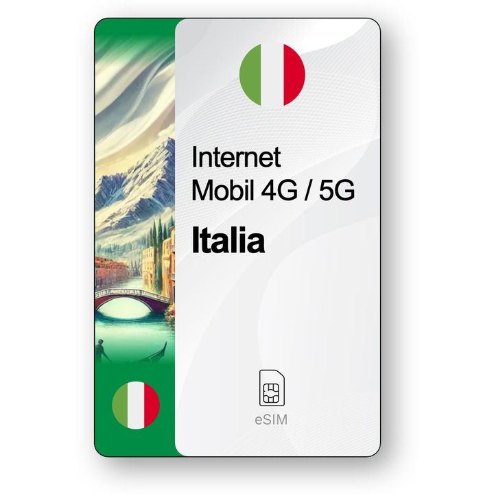 ESIM Internet Italia, valabil 7 zile, trafic 5 GB