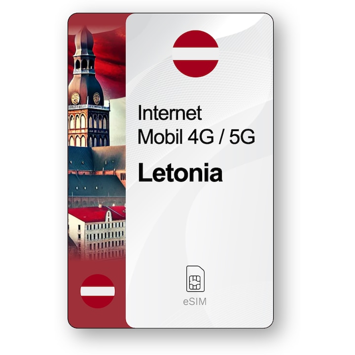 ESIM Internet Letonia, valabil 7 zile, trafic 5 GB