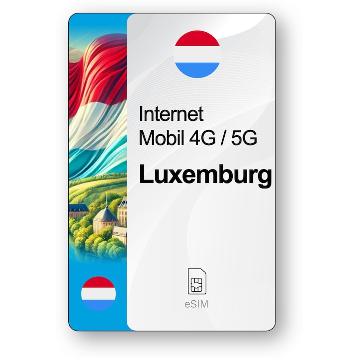 ESIM Internet Luxemburg, valabil 7 zile, trafic 5 GB
