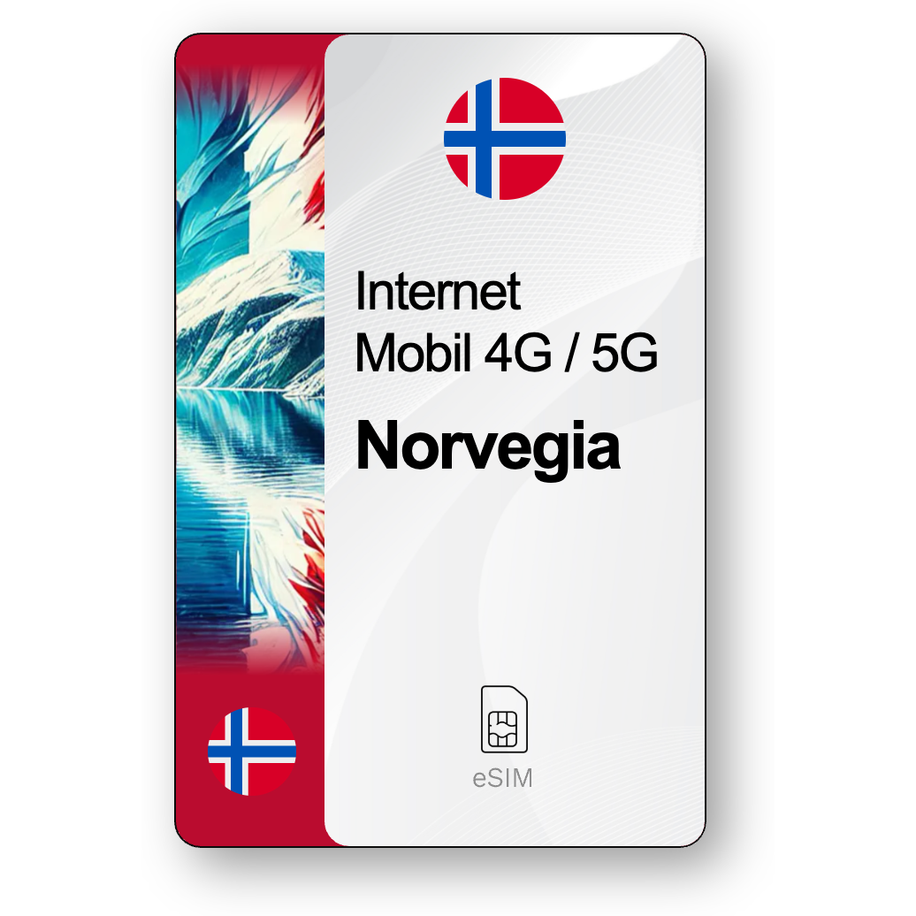 ESIM Internet Norvegia, valabil 7 zile, trafic 5 GB