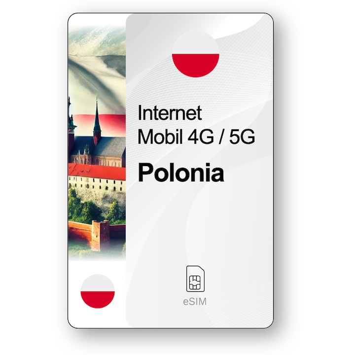 ESIM Internet Polonia, valabil 7 zile, trafic 5 GB