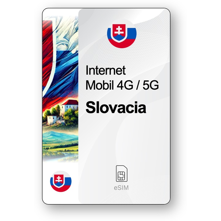 ESIM Internet Slovacia, valabil 7 zile, trafic 5 GB