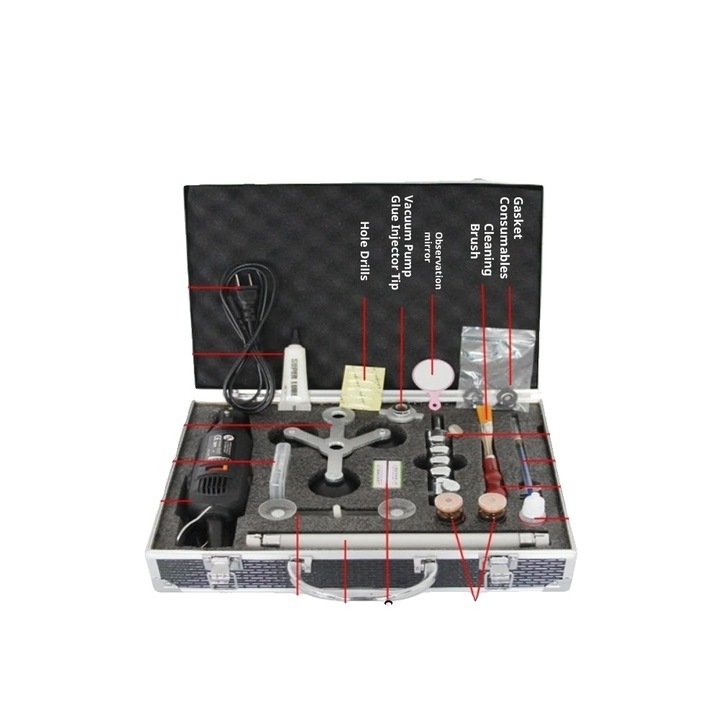 Kit de reparare parbriz, 30x25x20cm, din otel inoxidabil, set complet