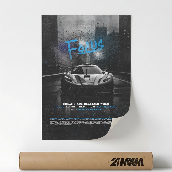 Poster 'Aspirations Into Achievements' Pe Panza Mata – Design Minimalist, A4 (21 x 29.7 cm), Fara Rama