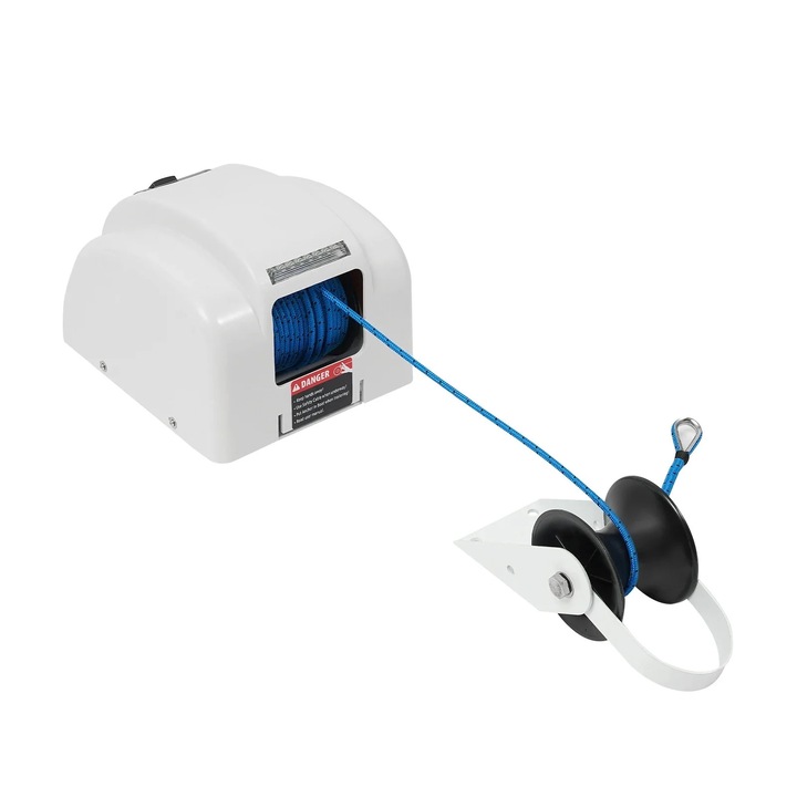 Elektromos horgonycsörlő, 12 V, 45 lbs, távirányító, fehér