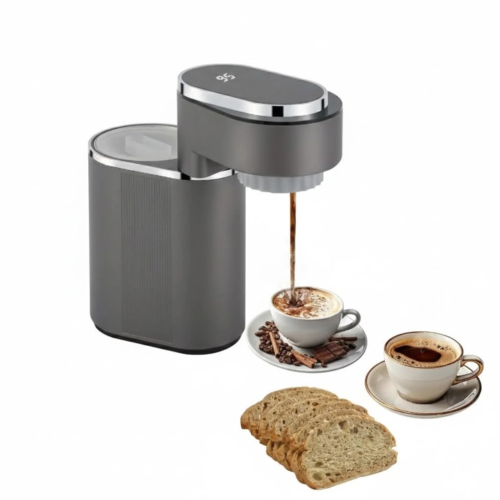 Mini aparat de cafea, 600W, 150ml, gri