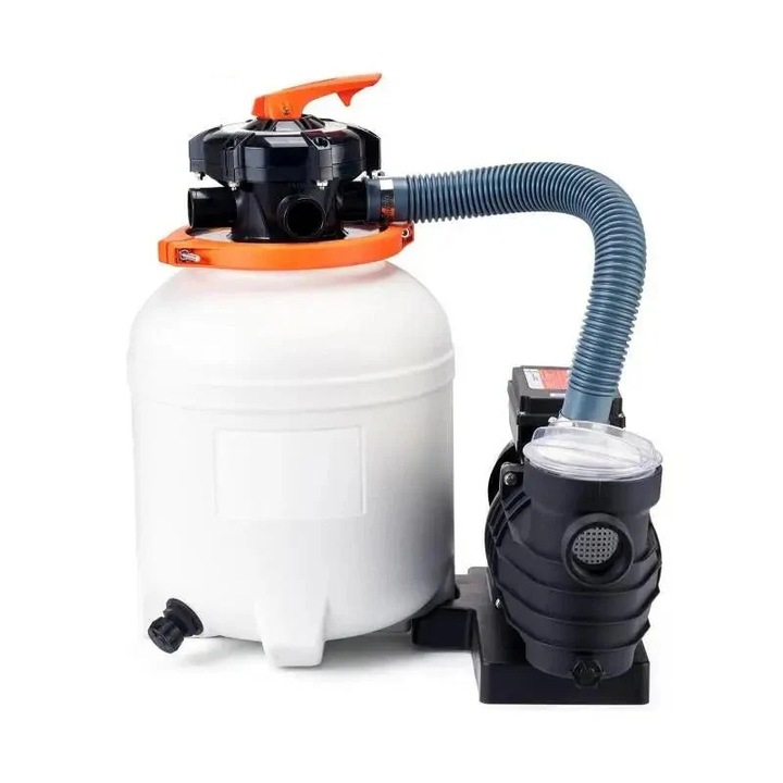 Pompa cu filtru de nisip, debit 13000L/h, 0.6CP, rezervor de 14 inch, electrica, alba