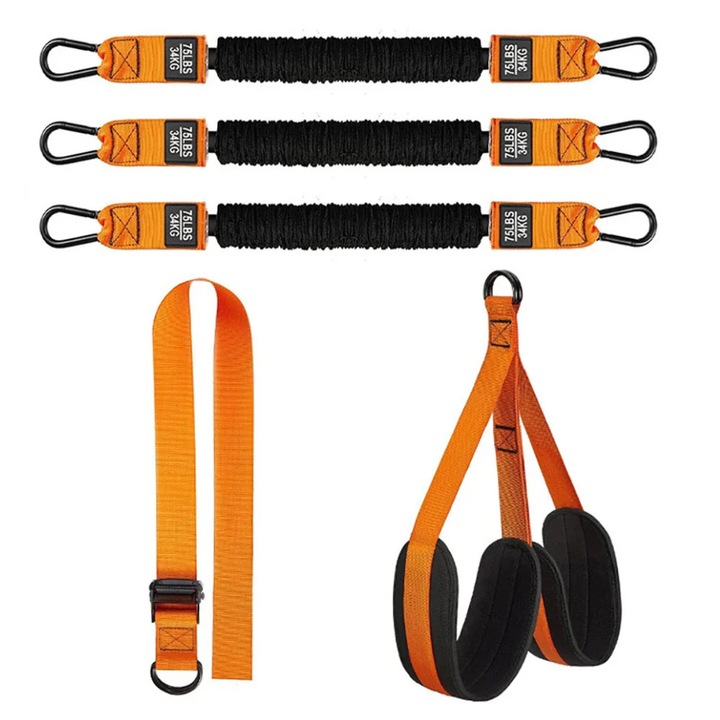 Húzódzkodást segítő heveder, 100 kg teherbírás, állítható pánt, felsőtest edzés, narancssárga