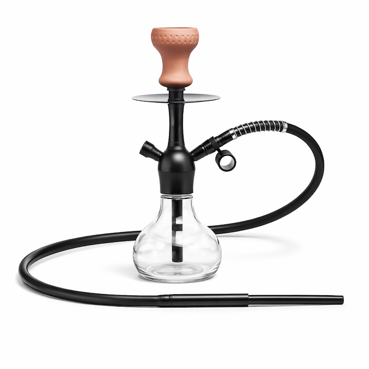 Narghilea Portabila, 1 Furtun, 34CM, Set Complet, Geanta Transport