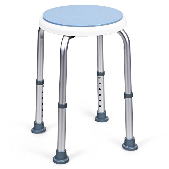 Scaun de duş rotativ, Northix, reglabil 37, 5-50, 5cm, picioare antiderapante, 120kg