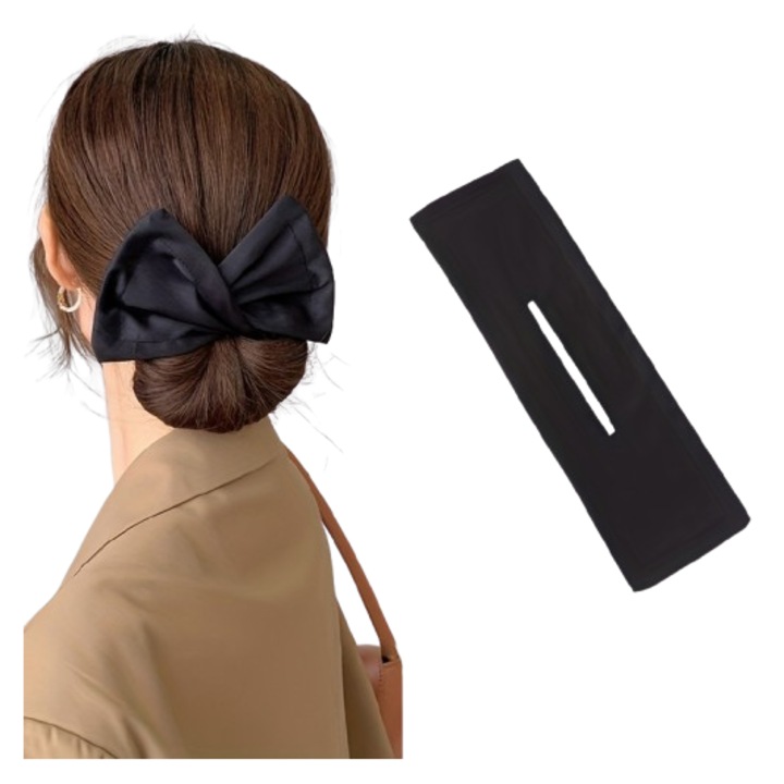 Fundita de prins parul in coc, eleganta, office, mentine parul ondulat, usor de prins, neagra