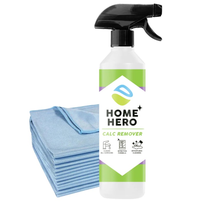 Solutie de indepartare a calcarului, Home Hero, 1000 ml, pentru suprafete din sticla, faianta, inox, utilizare universala