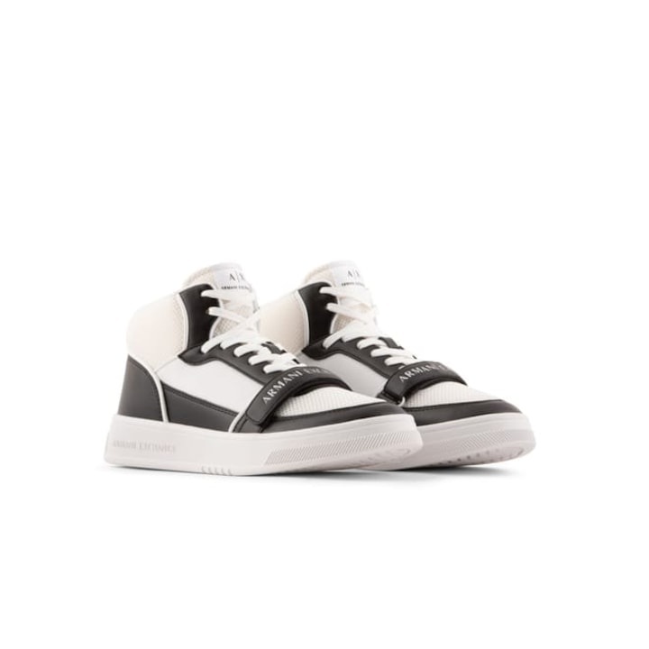 Armani Exchange Sneakers Barbati Alb/Negru Mid-High, Alb