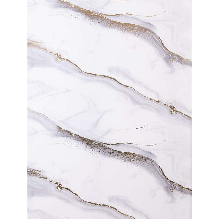 Placa PVC model Placa PVC Marble Alb Cu Auriu - Pearl Sunrise Shine Marble 2400 x 1220 mm