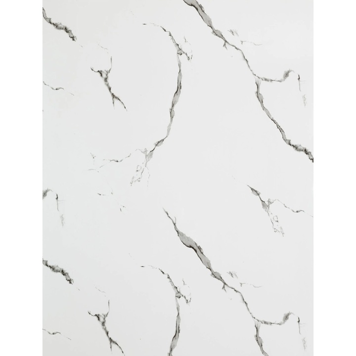 Placa PVC model Marmura alba cu insertii gri si negru 2400 x 1220 mm