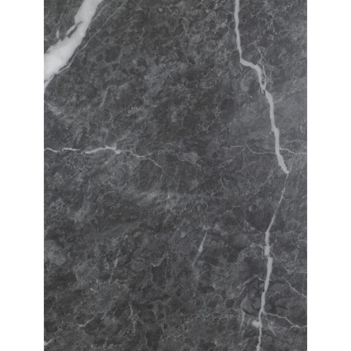 Placa PVC model Marmura mata gri inchis cu insertii de gri-deschis-alb 2400 x 1220 mm