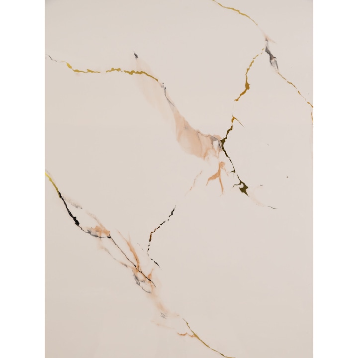 Placa PVC model Marmura bej cu insertii maro-auriu 2400 x 1220 mm