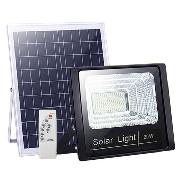 25W LED reflektor napelemes panellel és akkumulátorral