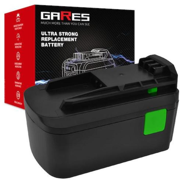 Baterie Gares 14.4V 5000mAh Li-Ion, pentru Festool BPC15 PSC 400 PSC 420, Negru 6.8 x 7.5 x 12.2 cm