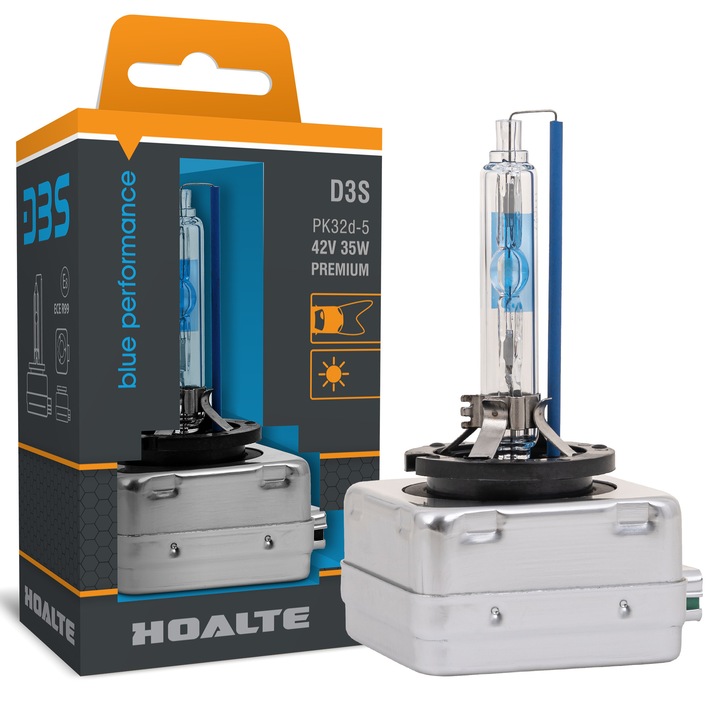 Bec xenon D3S Hoalte Premium Blue Performance +100%, 6200K, 35W, PK32d-5, 1 bucata, homologat