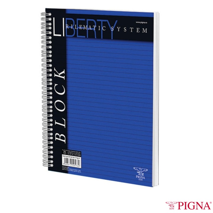 Caiet Spira A4 80 File Dictando - Notite Intensive si Arhivare, Studiu Avansat si Lucru Creativ, Design Liberty cu Hartie Premium 70g/m²